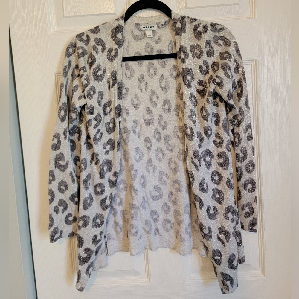 Old Navy Leopard Print Cardigan Small